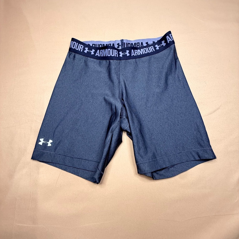 Under Armour HeatGear Compression Shorts gray Heathered Bike Shorts Womens Small